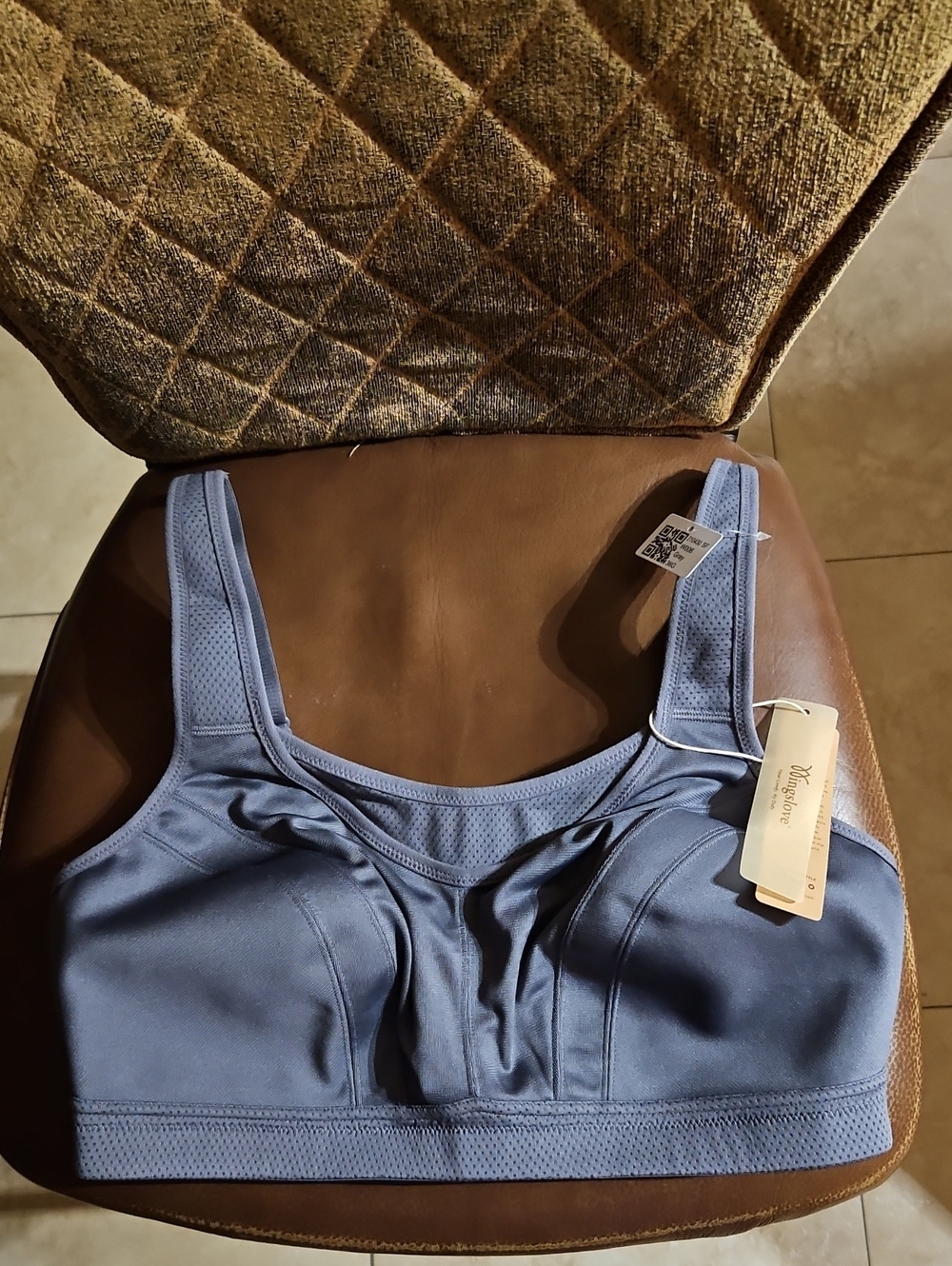 Wingslove High Impact Wirefree Sports Bra Unlined Gray NWT